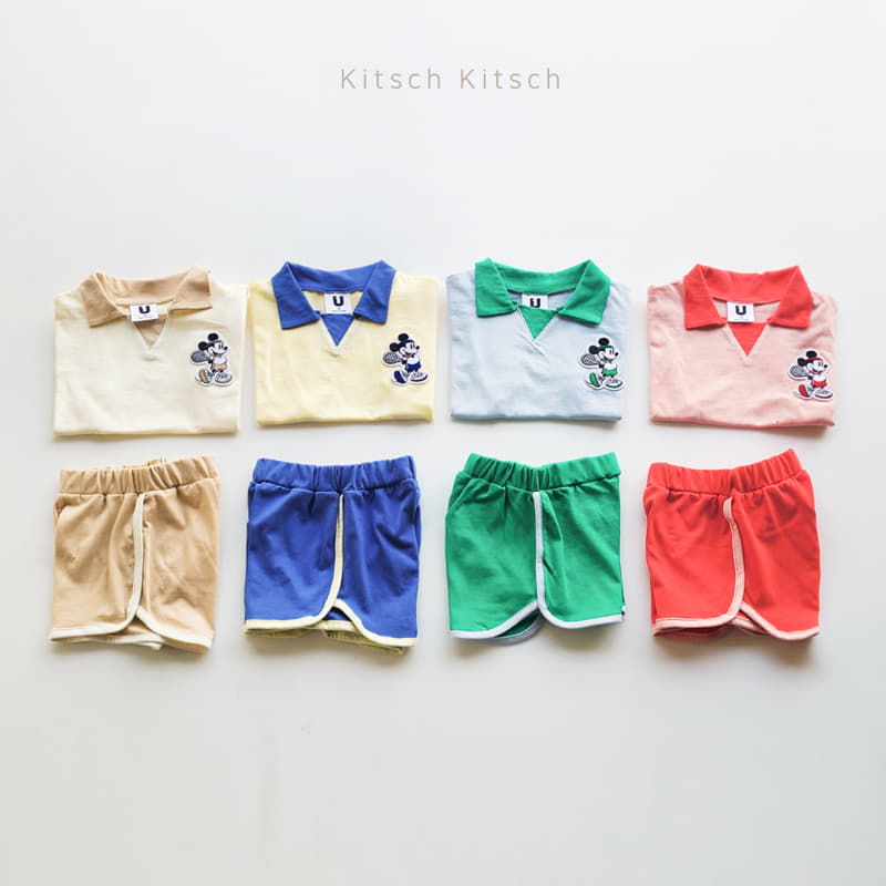 Kitsch Kitsch - Korean Children Fashion - #stylishchildhood - Tennis Mickey Top Bottom Set