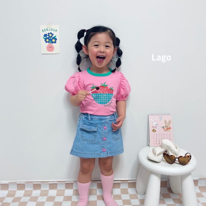 Lago - Korean Children Fashion - #fashionkids - Strawberry Bucket Tee - 7