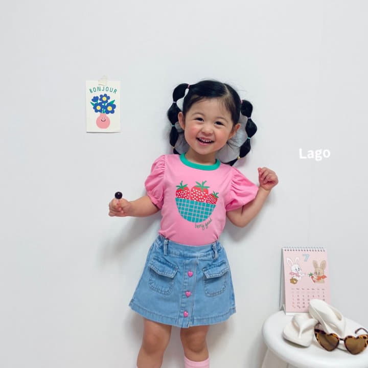 Lago - Korean Children Fashion - #kidzfashiontrend - Strawberry Bucket Tee - 10