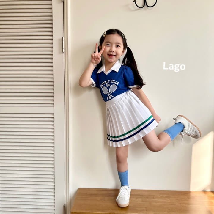Lago - Korean Children Fashion - #kidzfashiontrend - Tennis Wrinkle Skirt