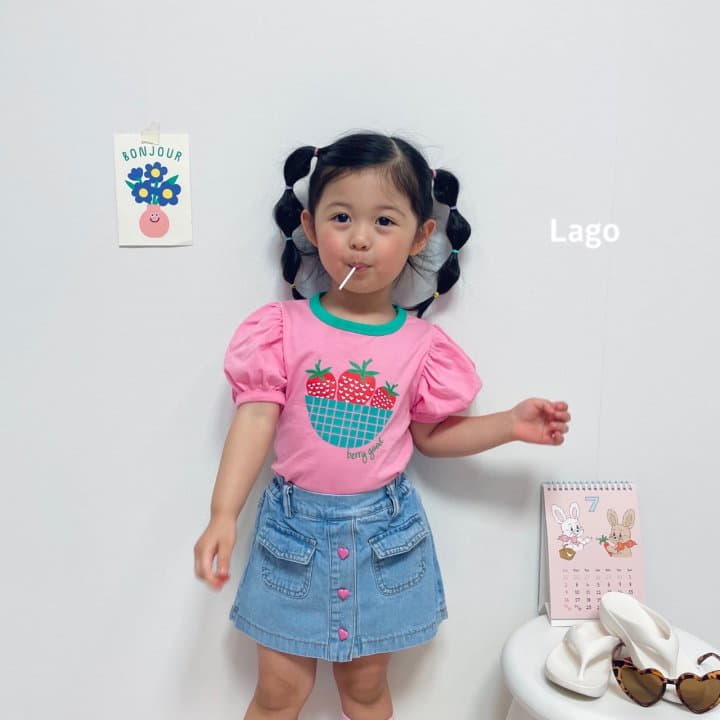 Lago - Korean Children Fashion - #littlefashionista - Strawberry Bucket Tee - 12