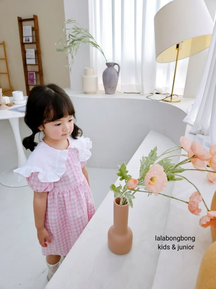 Lalabongbong - Korean Children Fashion - #childrensboutique - Check One-piece - 8