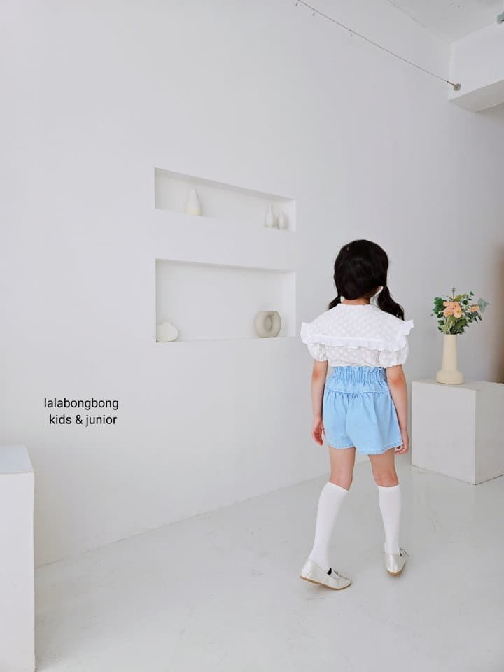 Lalabongbong - Korean Children Fashion - #childofig - Denim Shirring Shorts - 4