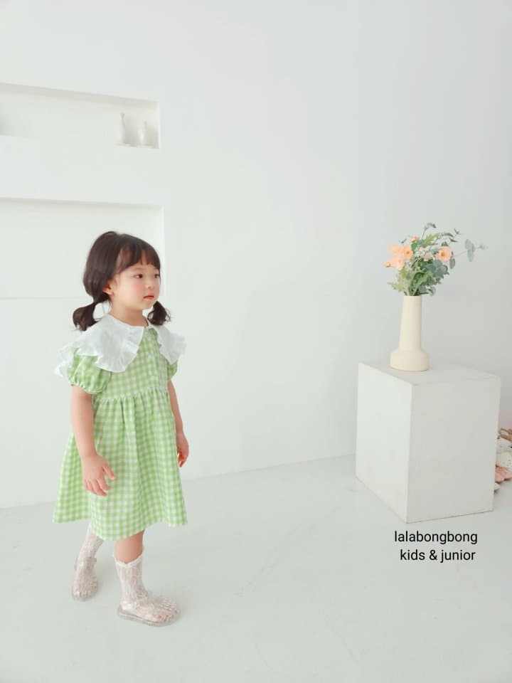 Lalabongbong - Korean Children Fashion - #discoveringself - Check One-piece - 10