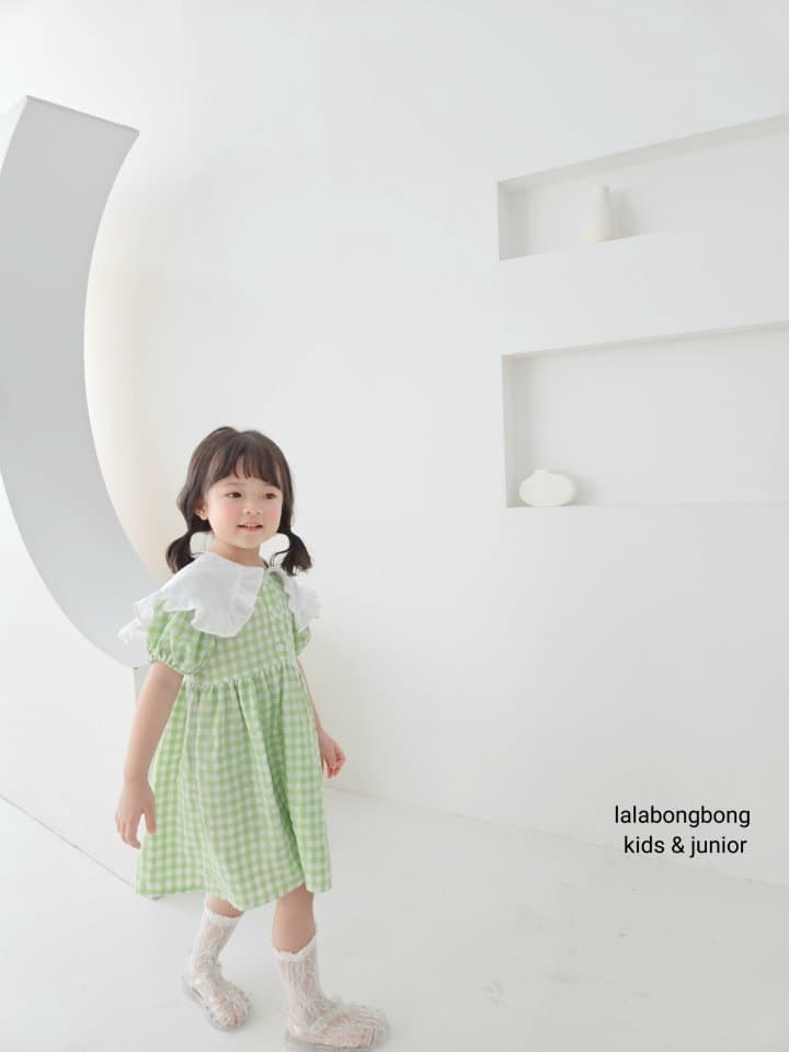 Lalabongbong - Korean Children Fashion - #fashionkids - Check One-piece - 11