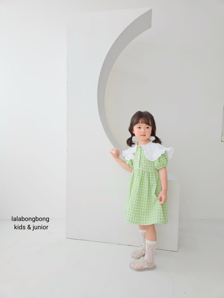 Lalabongbong - Korean Children Fashion - #kidsshorts - Check One-piece - 12