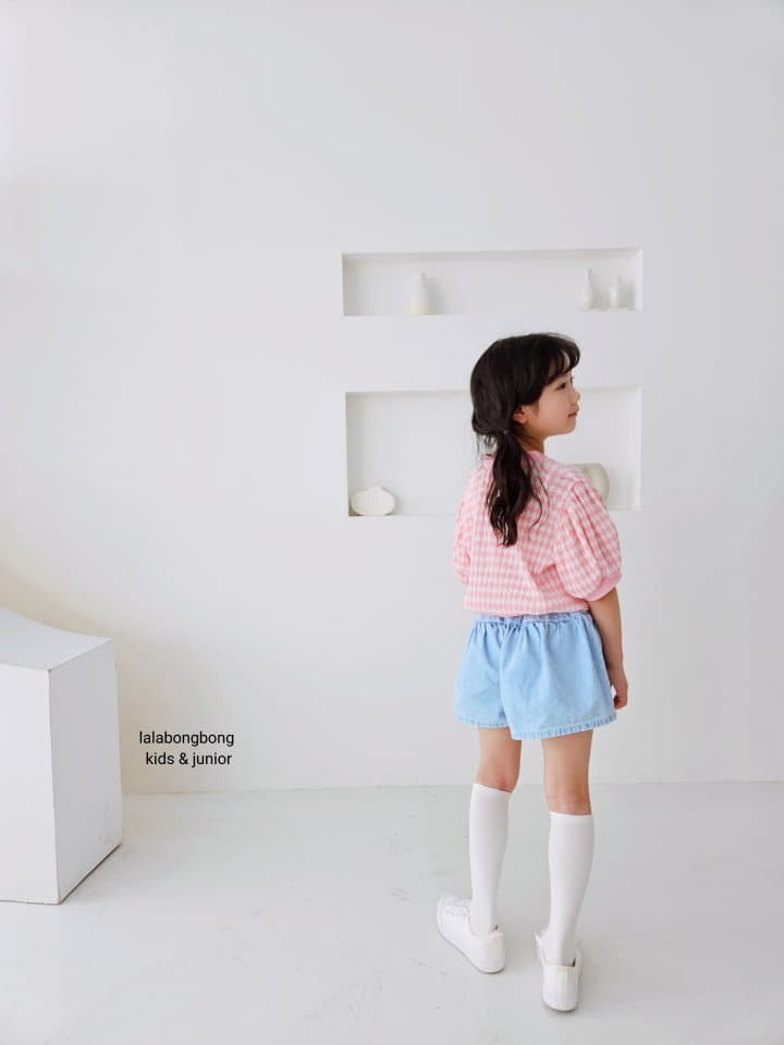 Lalabongbong - Korean Children Fashion - #littlefashionista - Denim Shirring Shorts - 12