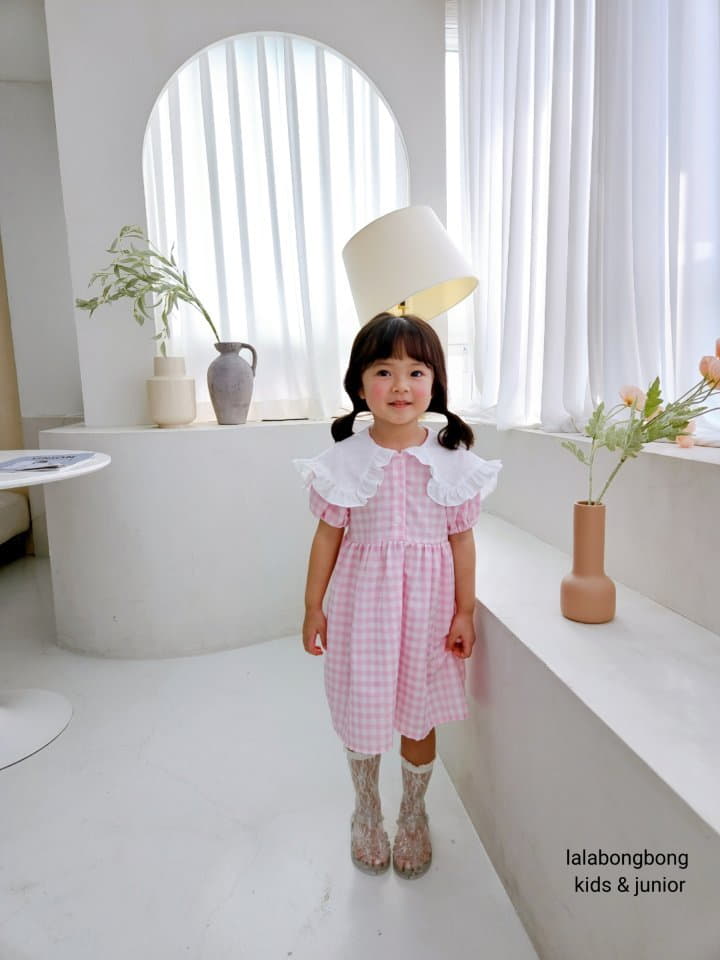Lalabongbong - Korean Children Fashion - #minifashionista - Check One-piece - 2