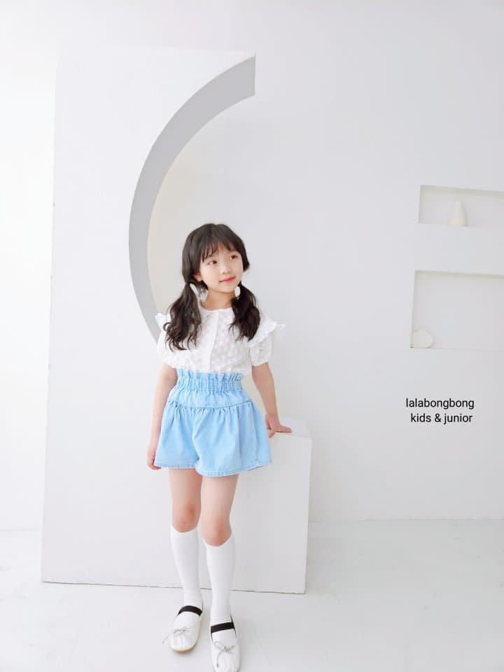 Lalabongbong - Korean Children Fashion - #stylishchildhood - Denim Shirring Shorts - 2