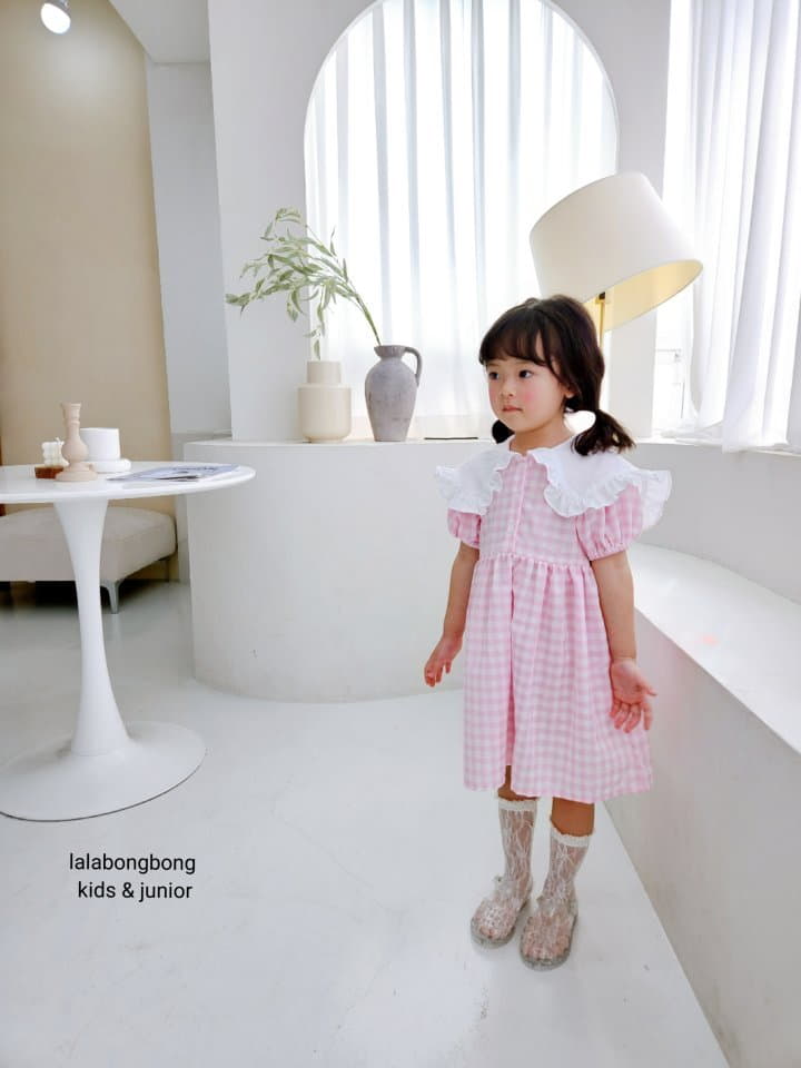 Lalabongbong - Korean Children Fashion - #prettylittlegirls - Check One-piece - 4