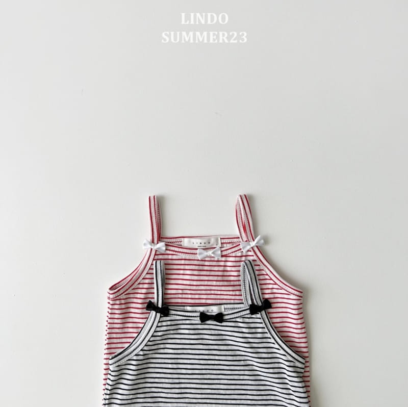 Lindo - Korean Children Fashion - #childofig - Ribbon Stripes String Sleeveless - 2