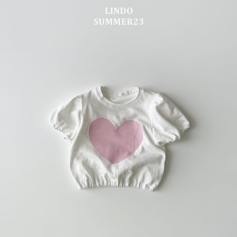 Lindo - Korean Children Fashion - #kidsshorts - Big Heart Shirring Tee - 2