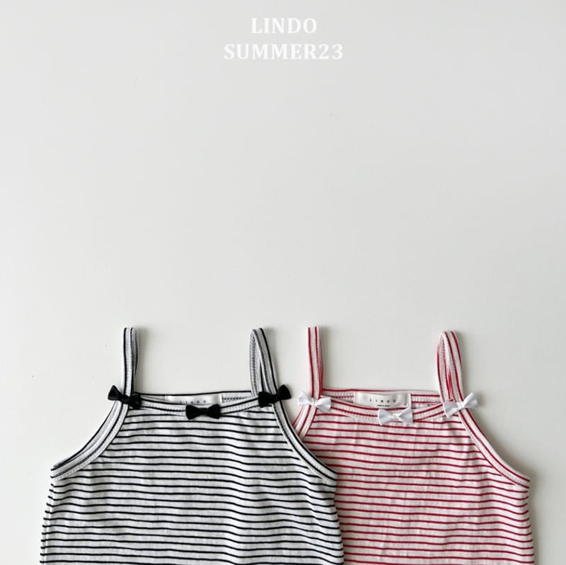 Lindo - Korean Children Fashion - #kidsshorts - Ribbon Stripes String Sleeveless - 7