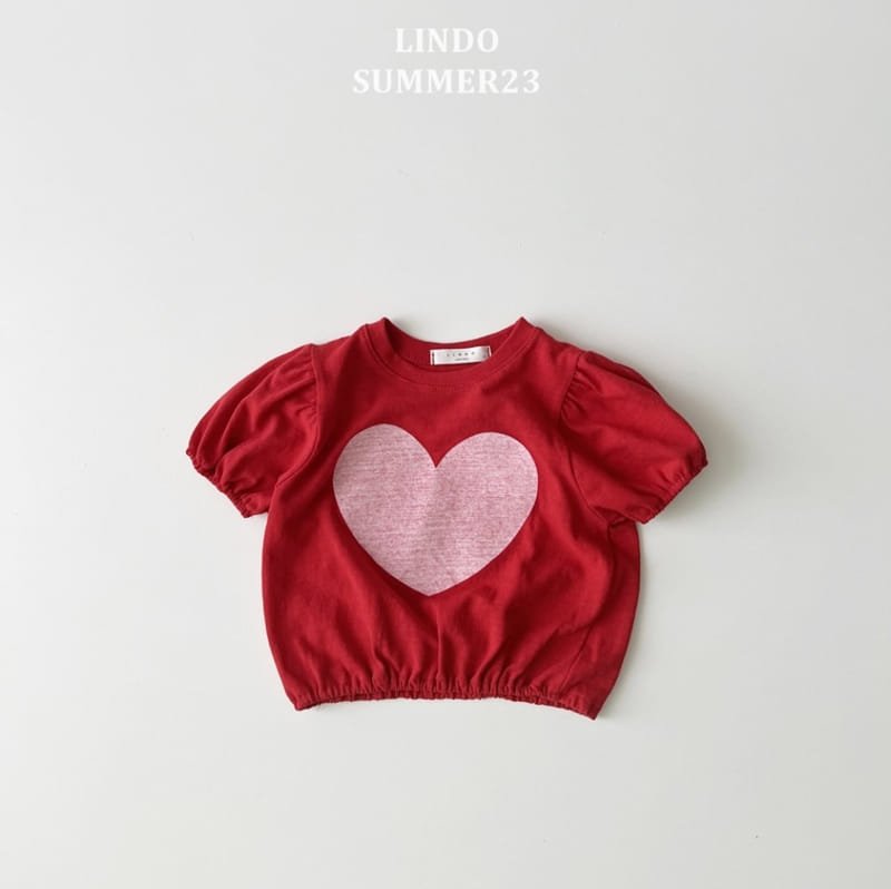 Lindo - Korean Children Fashion - #kidsstore - Big Heart Shirring Tee - 3