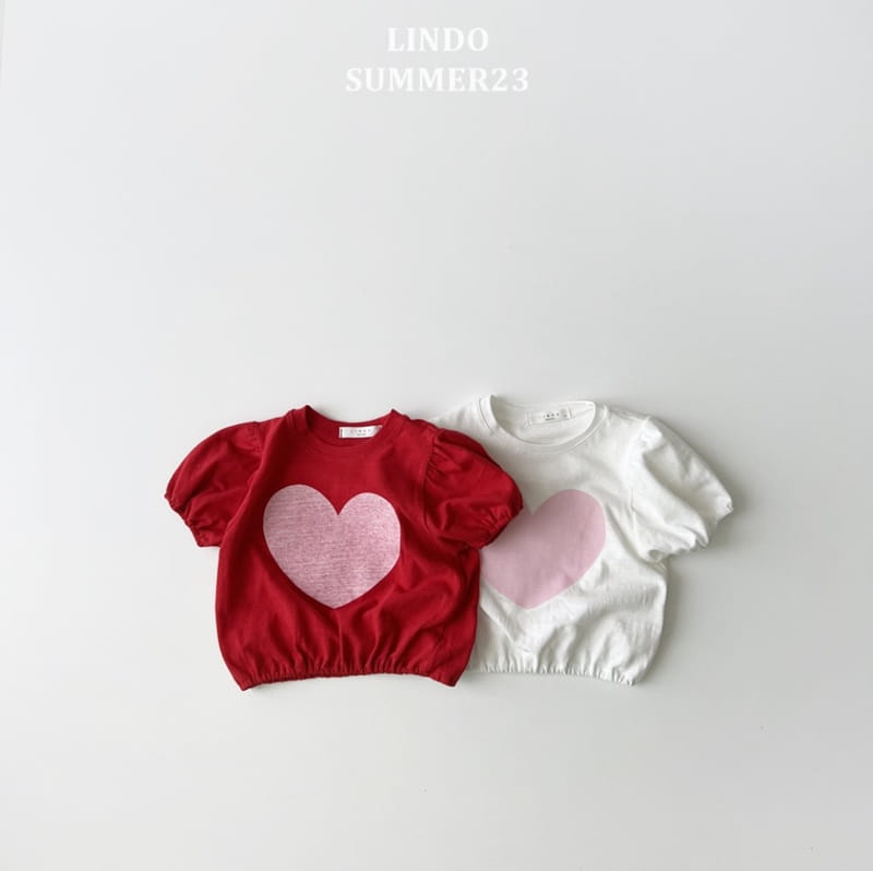 Lindo - Korean Children Fashion - #kidsstore - Big Heart Shirring Tee - 4