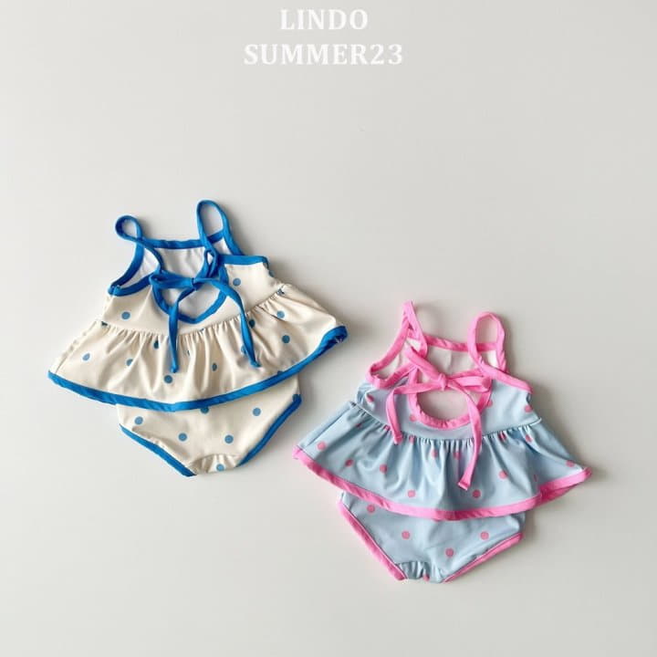Lindo - Korean Children Fashion - #todddlerfashion - Notied Swimwear Set - 3