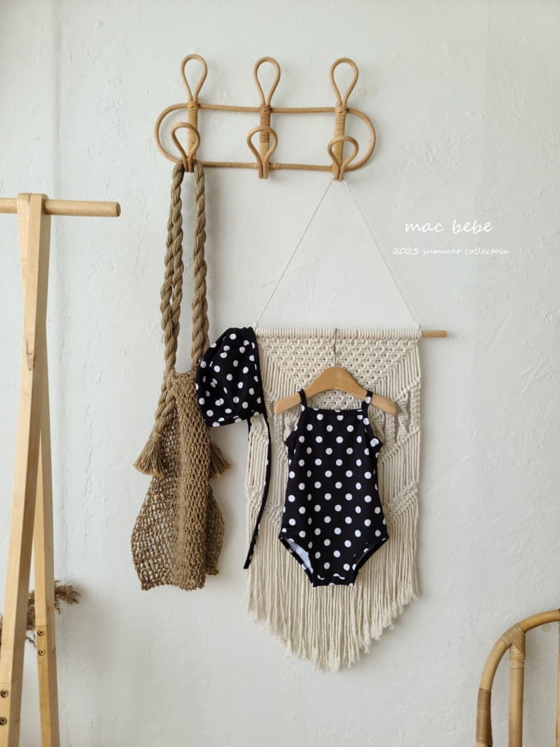 Mac - Korean Baby Fashion - #babyclothing - Pattern Piping Swimwear Set