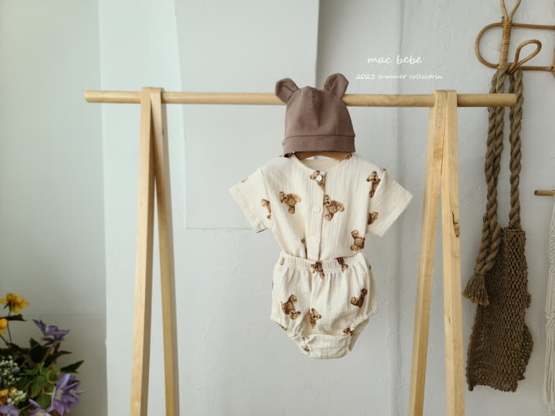 Mac - Korean Baby Fashion - #babyclothing - Bear Top Bottom Set - 2