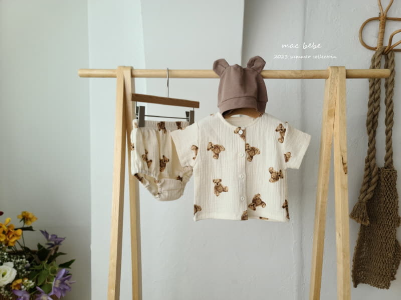 Mac - Korean Baby Fashion - #babyfashion - Bear Top Bottom Set - 3