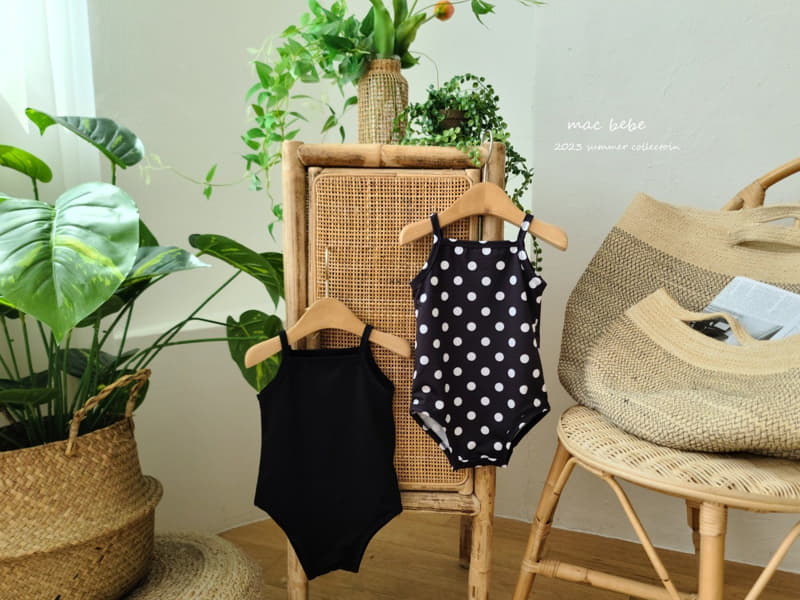 Mac - Korean Baby Fashion - #babyfever - Simple Piping Swimwear Set - 2