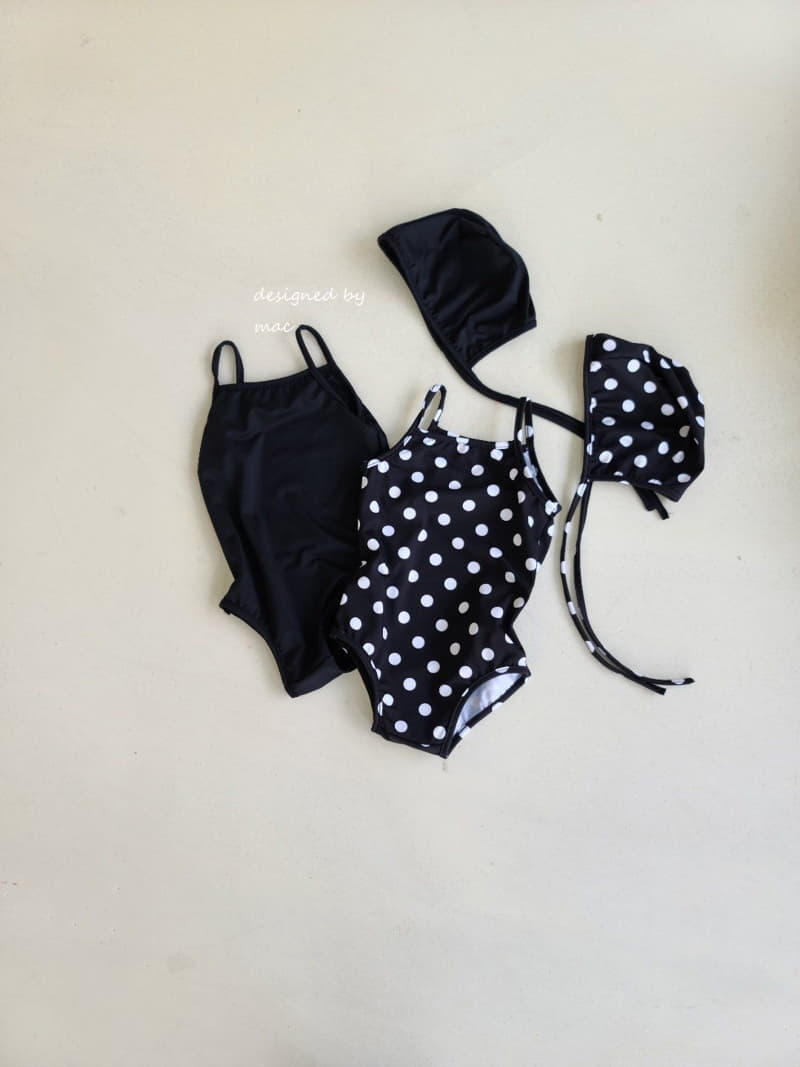Mac - Korean Baby Fashion - #babygirlfashion - Simple Piping Swimwear Set - 3