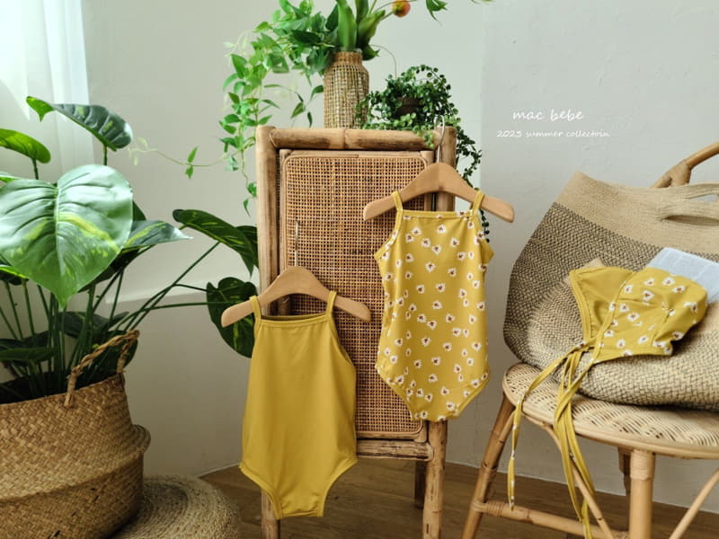 Mac - Korean Baby Fashion - #babyoninstagram - Pattern Piping Swimwear Set - 6