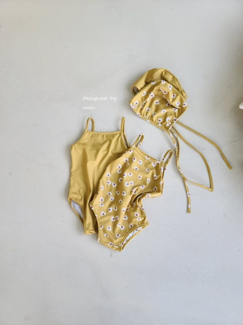 Mac - Korean Baby Fashion - #babyootd - Pattern Piping Swimwear Set - 7