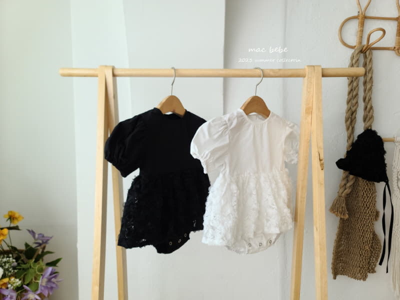 Mac - Korean Baby Fashion - #babyoutfit - Rose One-piece Bodysuit with Bonnet - 8