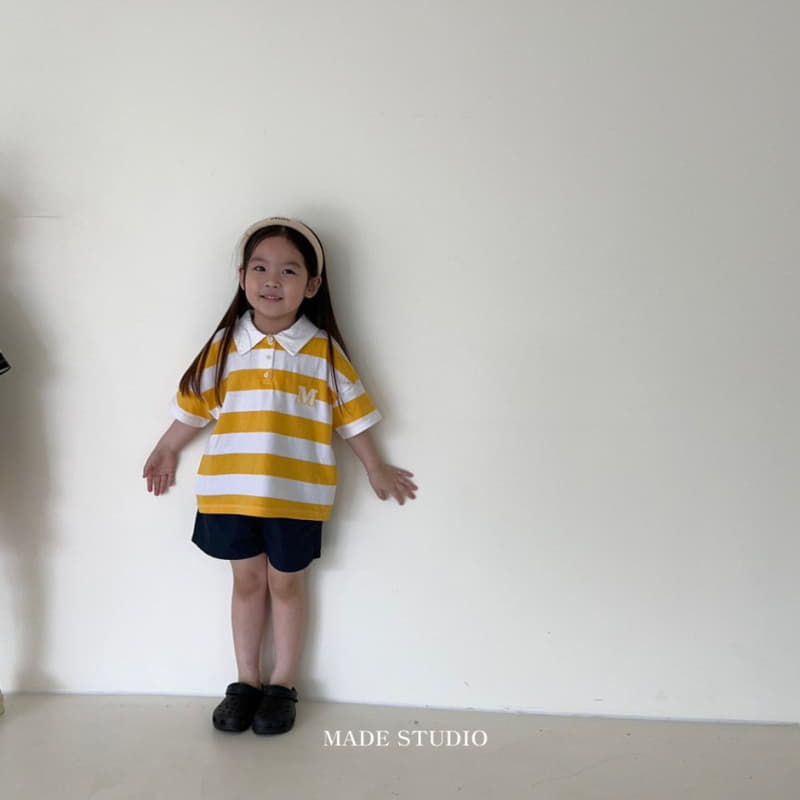 Made Studio - Korean Children Fashion - #kidsshorts - M Collar Tee - 6