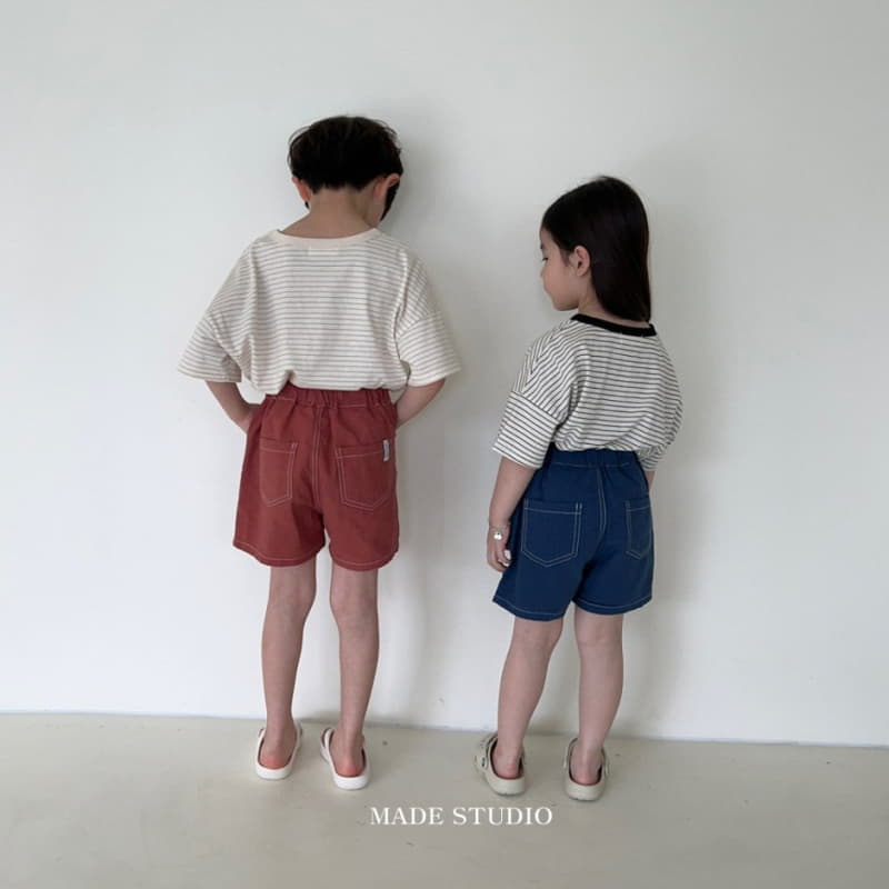 Made Studio - Korean Children Fashion - #minifashionista - Line Color Shorts - 9