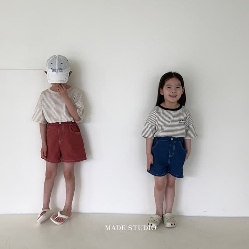 Made Studio - Korean Children Fashion - #prettylittlegirls - Line Color Shorts - 10
