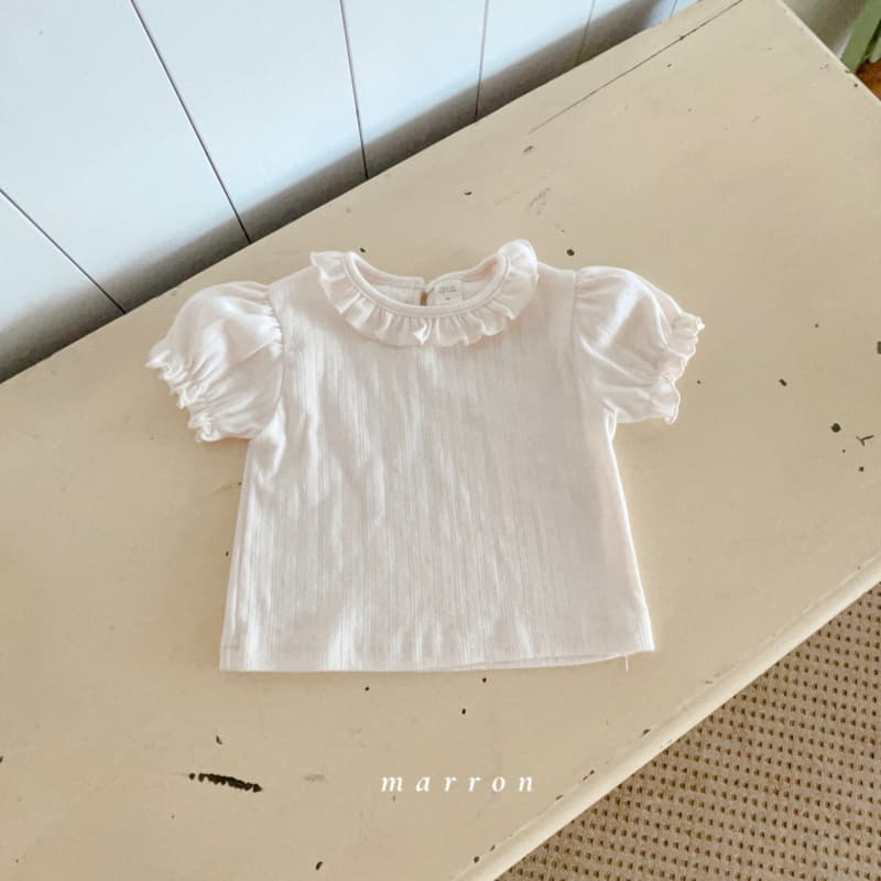 Marron Kid - Korean Baby Fashion - #babyboutique - Bebe Eyelet Frill Tee - 2