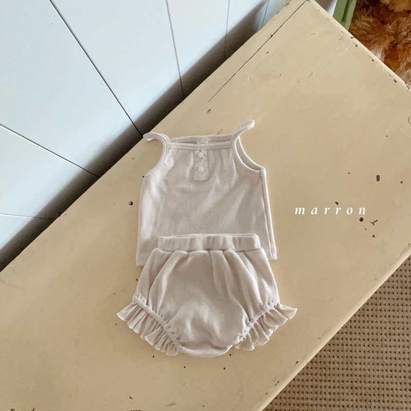 Marron Kid - Korean Baby Fashion - #babyootd - Bebe Rib Top Bottom Set - 6