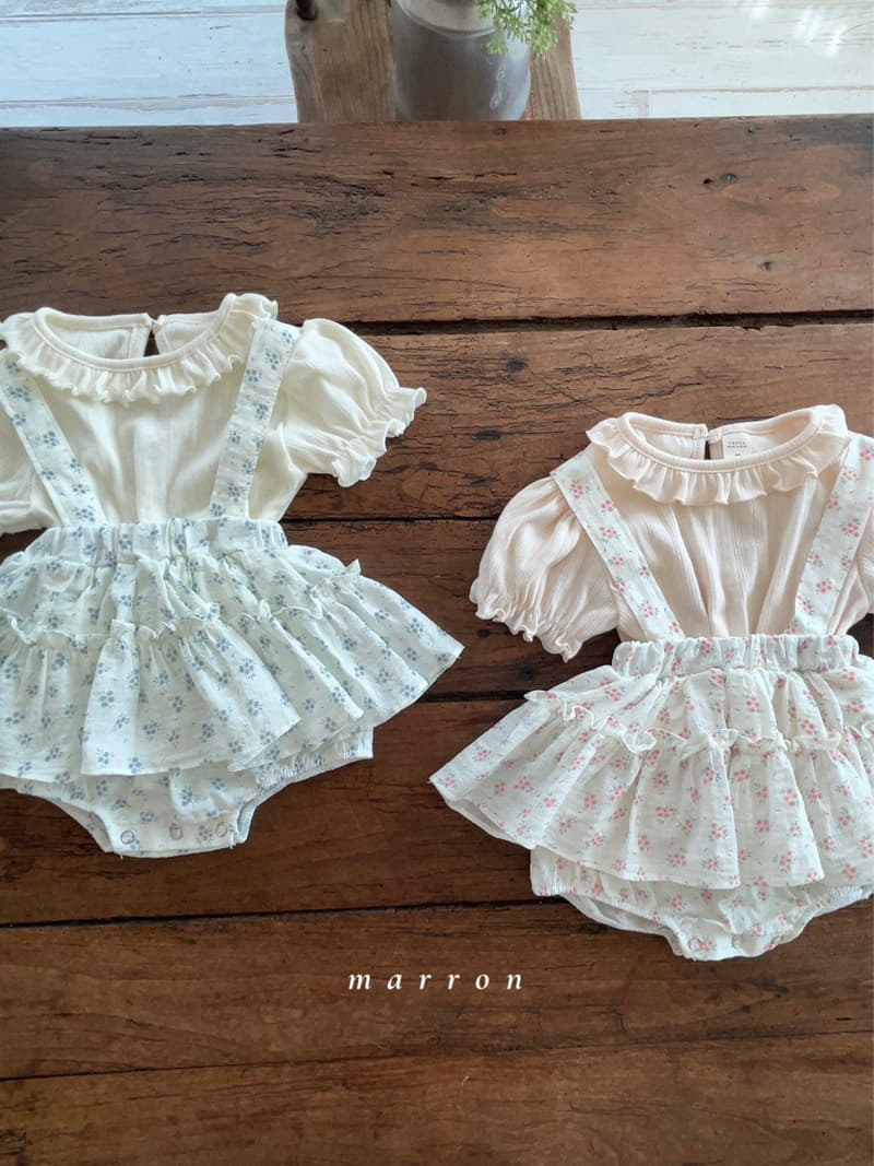 Marron Kid - Korean Baby Fashion - #babyoutfit - Bebe Dungarees Skirt - 12