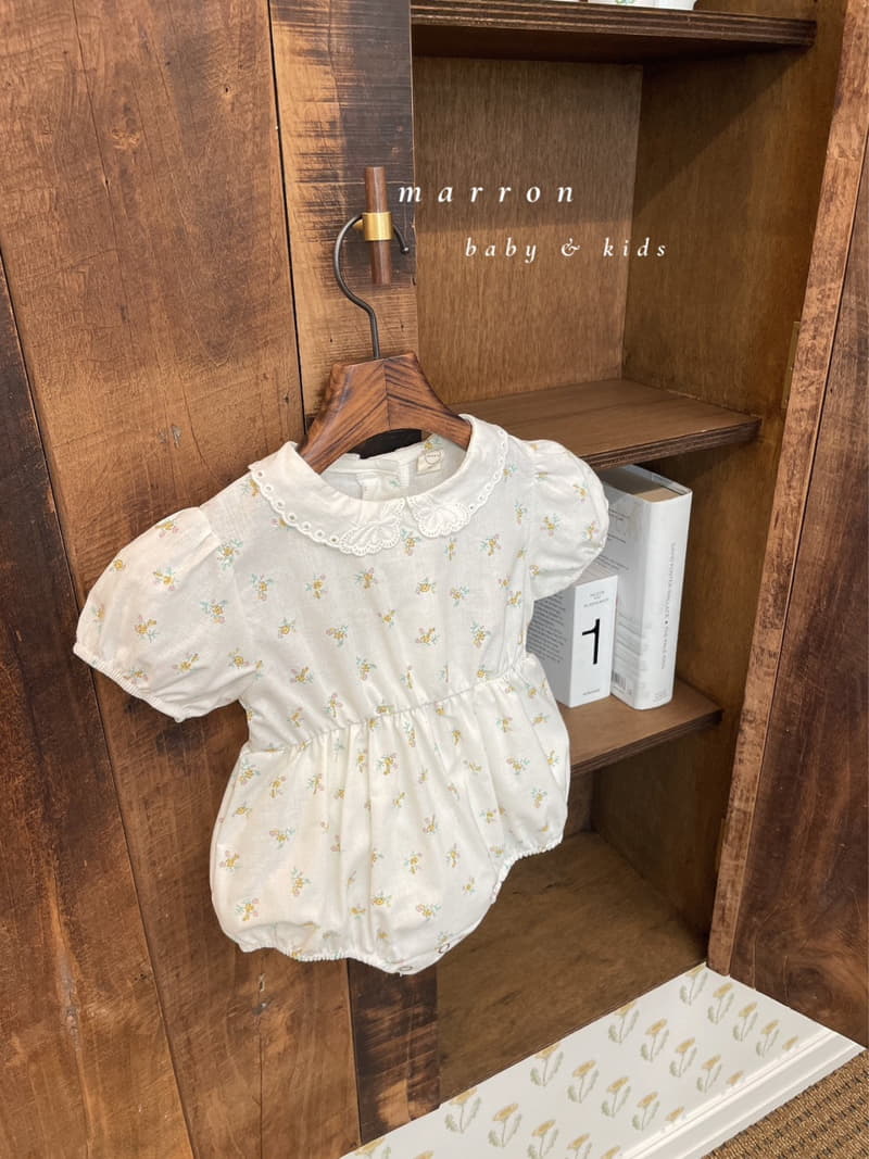 Marron Kid - Korean Baby Fashion - #babyoutfit - Lace Collar Bodysuit - 7