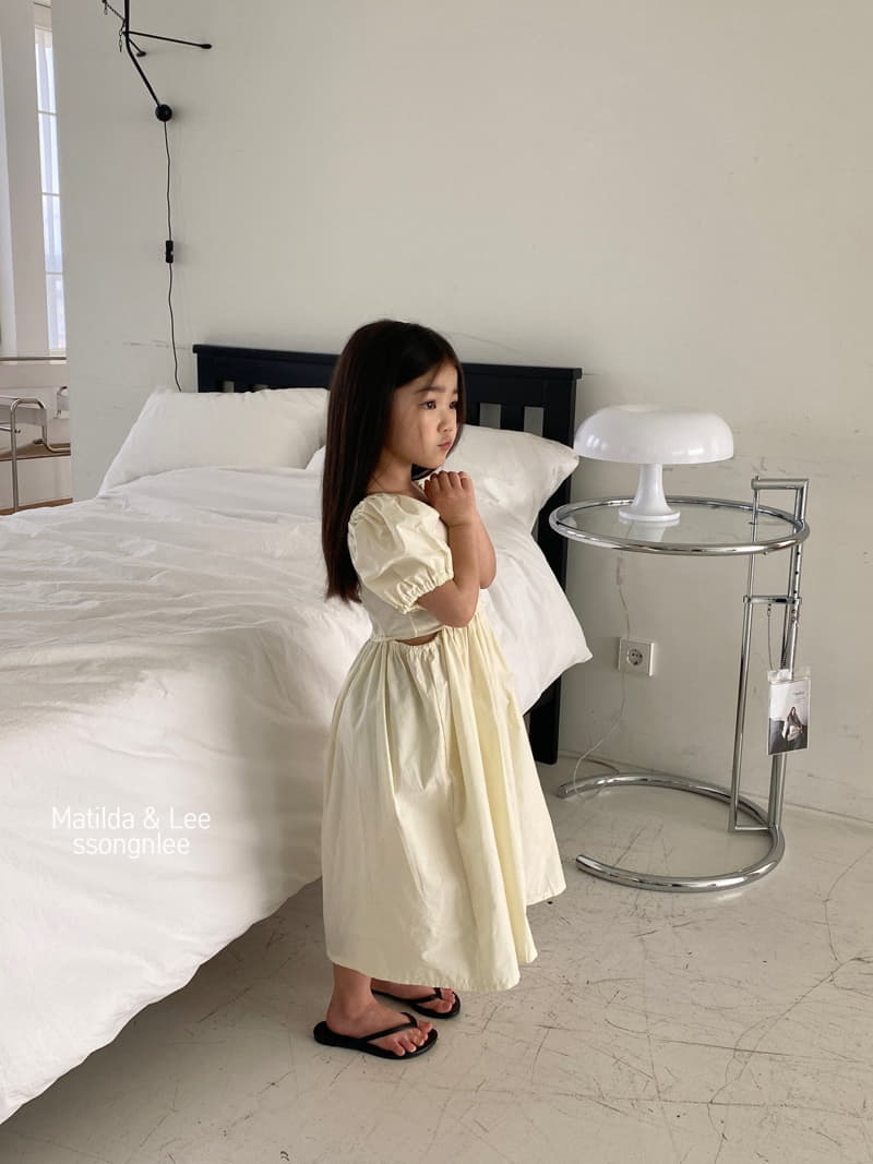 Matilda & Lee - Korean Children Fashion - #childofig - Waist Slit One-piece - 2