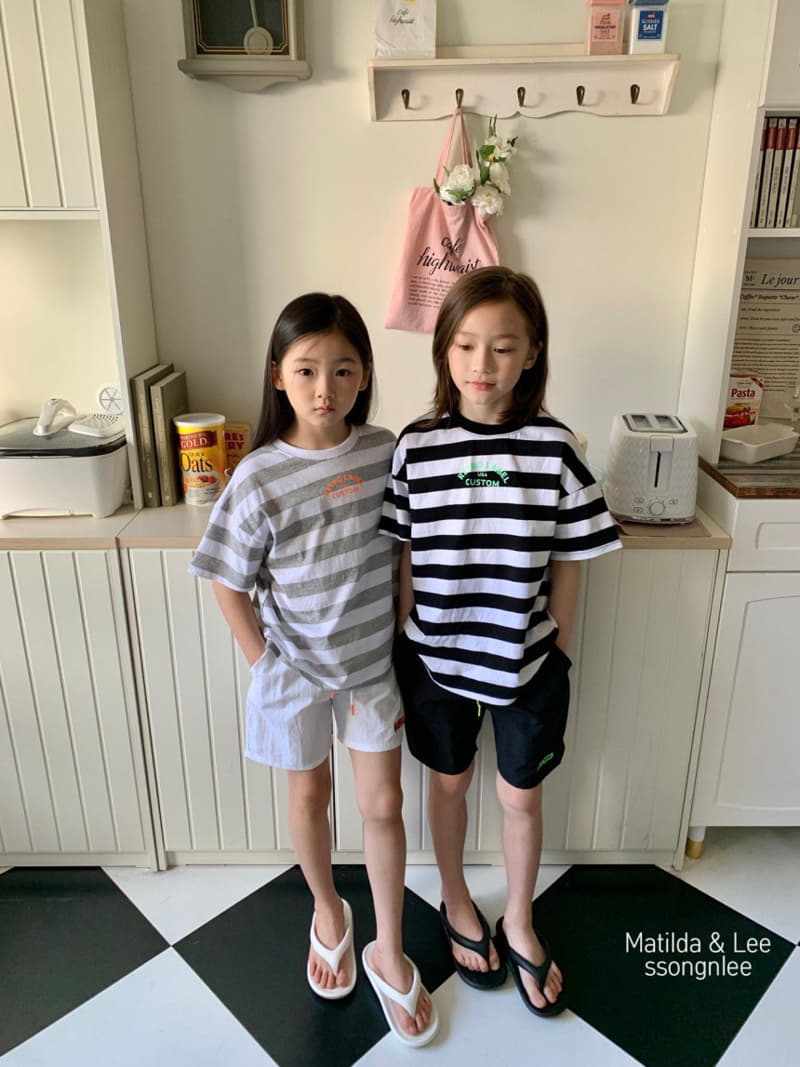 Matilda & Lee - Korean Children Fashion - #childrensboutique - Retro Stripes Top Bottom Set - 12