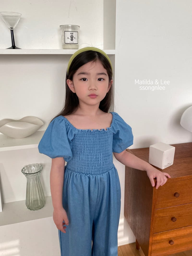 Matilda & Lee - Korean Children Fashion - #designkidswear - Denim Smocked Jumpsuit - 2