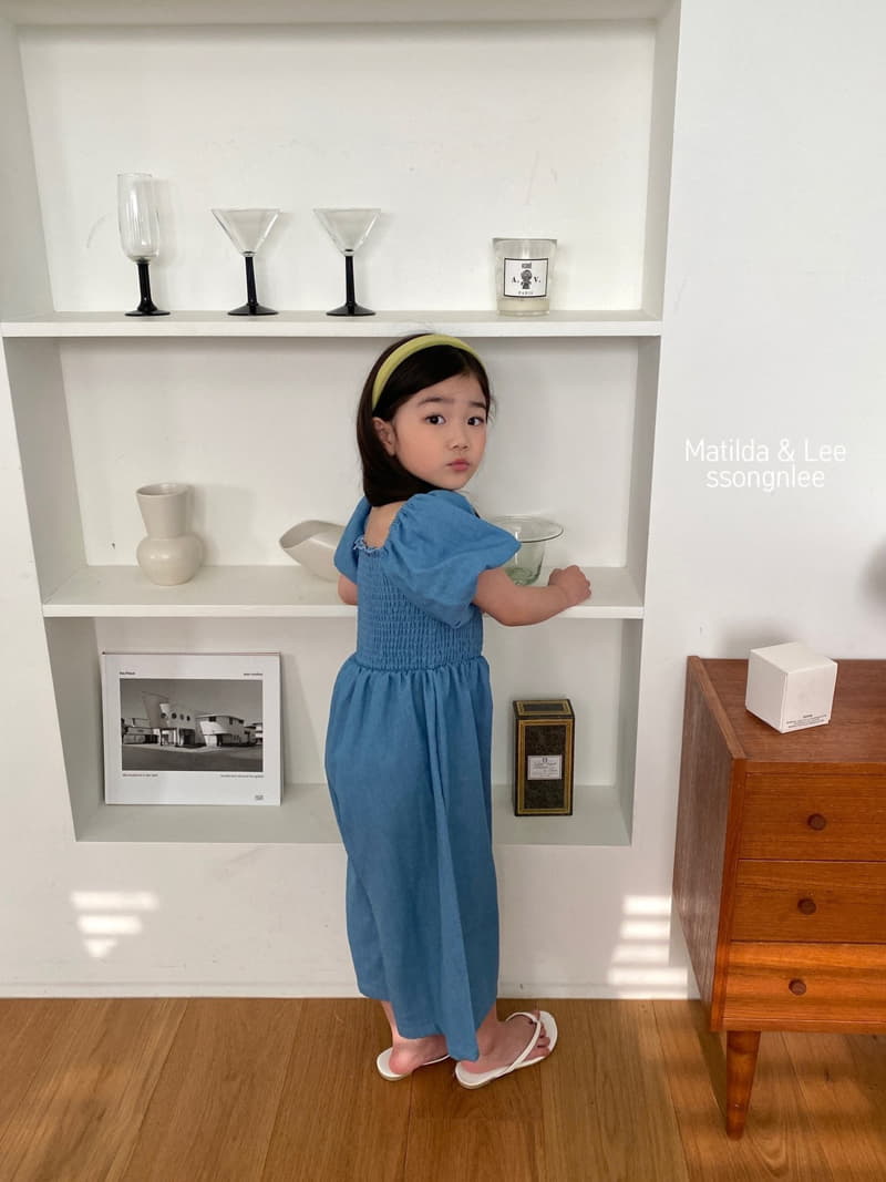 Matilda & Lee - Korean Children Fashion - #discoveringself - Denim Smocked Jumpsuit - 3