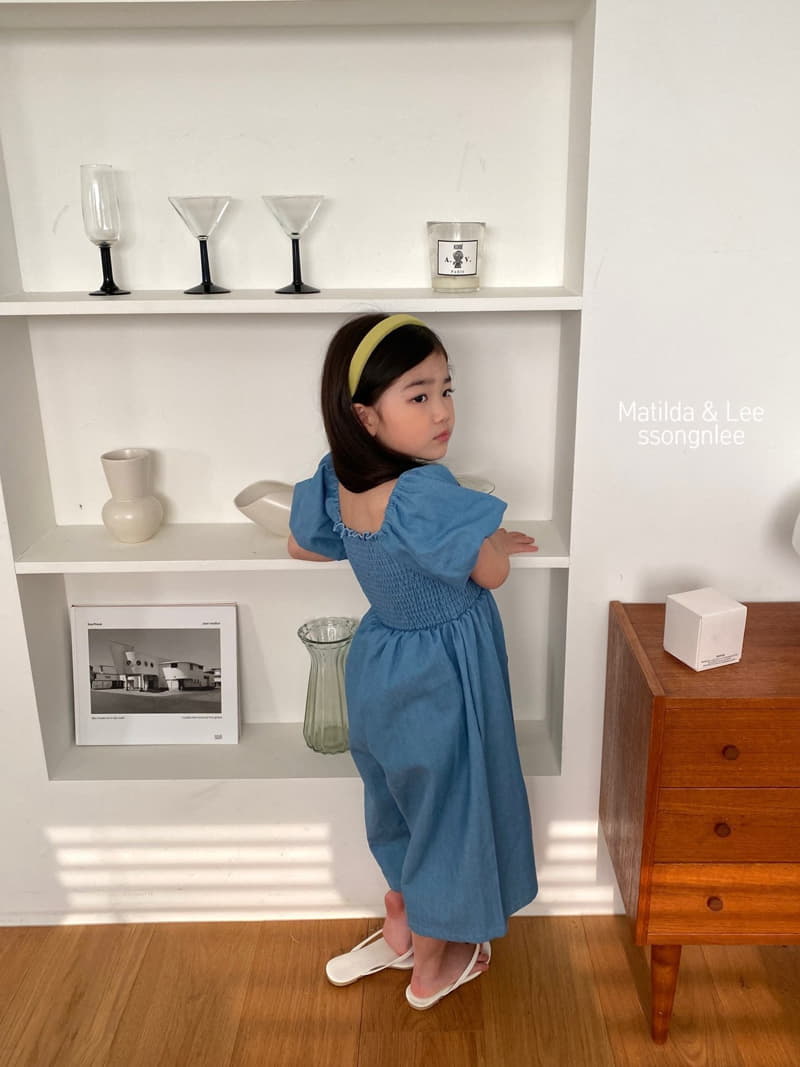 Matilda & Lee - Korean Children Fashion - #discoveringself - Denim Smocked Jumpsuit - 4