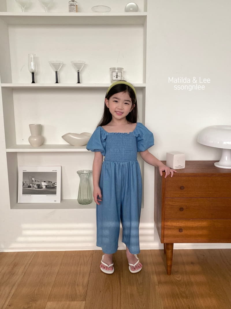 Matilda & Lee - Korean Children Fashion - #kidzfashiontrend - Denim Smocked Jumpsuit - 7
