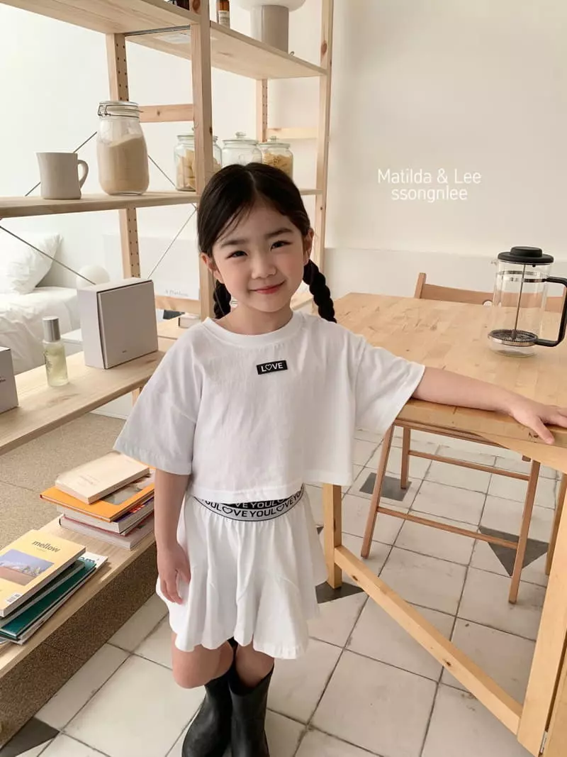 Matilda & Lee - Korean Children Fashion - #littlefashionista - Love Skirt Top Bottom Set - 3