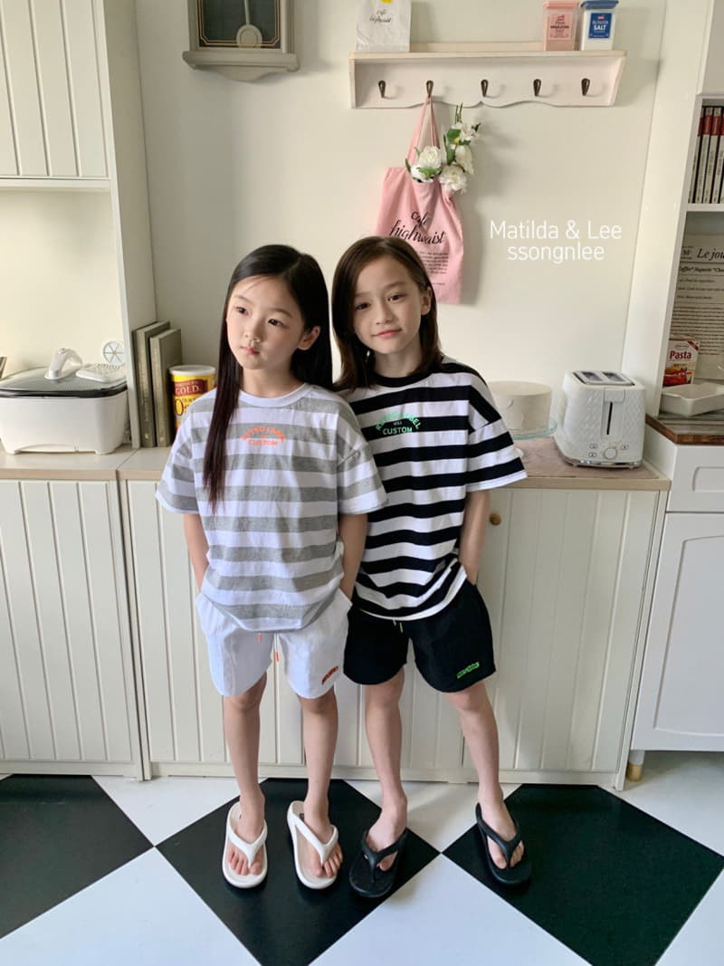 Matilda & Lee - Korean Children Fashion - #Kfashion4kids - Retro Stripes Top Bottom Set - 4