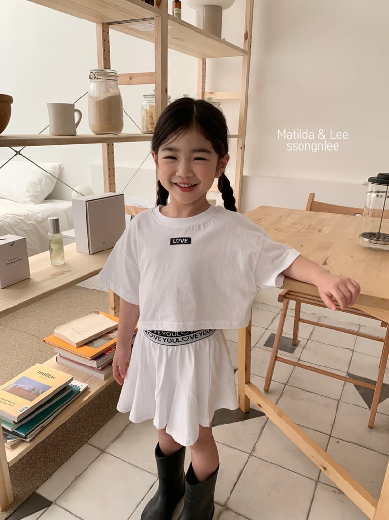 Matilda & Lee - Korean Children Fashion - #minifashionista - Love Skirt Top Bottom Set - 5