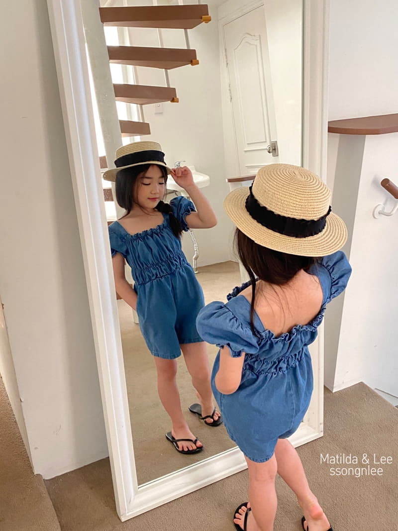 Matilda & Lee - Korean Children Fashion - #minifashionista - Denim Shirring Jumpsuit - 8