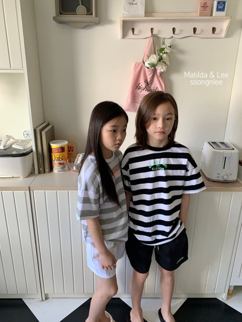 Matilda & Lee - Korean Children Fashion - #prettylittlegirls - Retro Stripes Top Bottom Set - 7