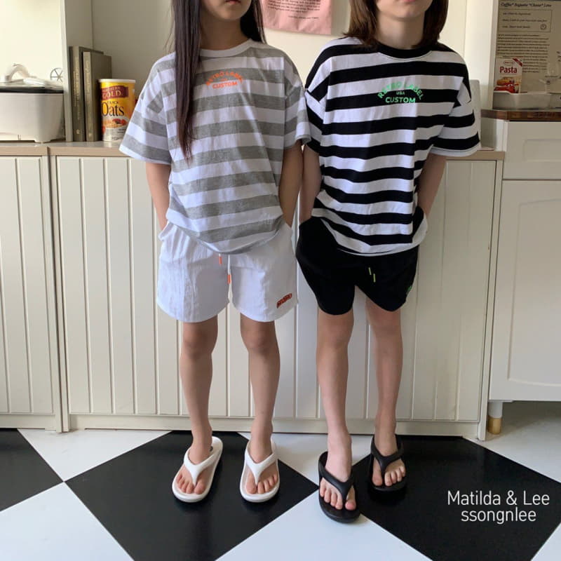 Matilda & Lee - Korean Children Fashion - #todddlerfashion - Retro Stripes Top Bottom Set - 8