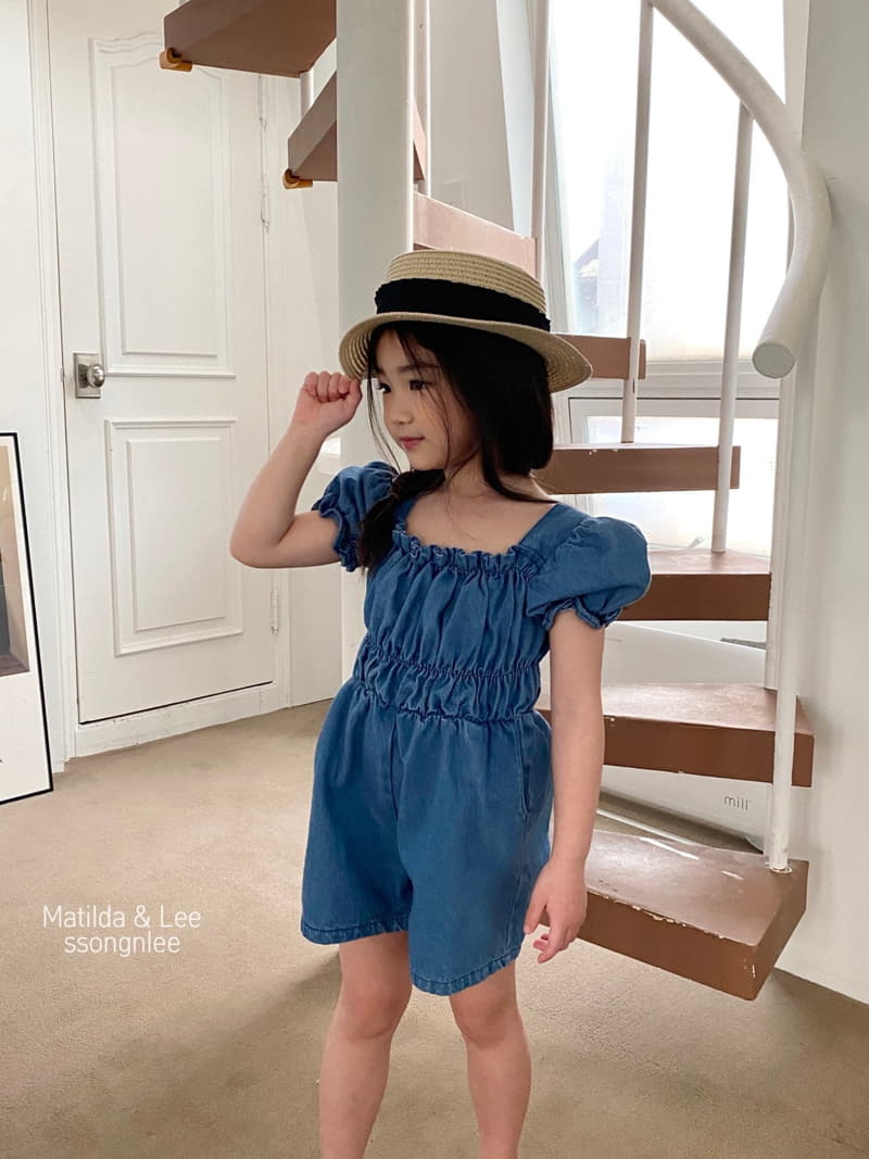 Matilda & Lee - Korean Children Fashion - #toddlerclothing - Denim Shirring Jumpsuit - 11