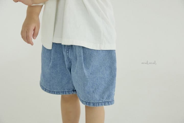 Melmel - Korean Children Fashion - #littlefashionista - Pintuck Denim Shorts - 9