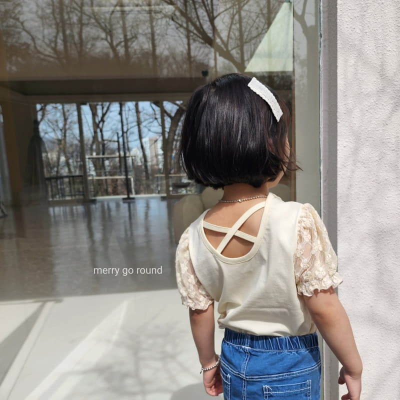 Merry Go Round - Korean Children Fashion - #prettylittlegirls - Lace Puff Tee - 4